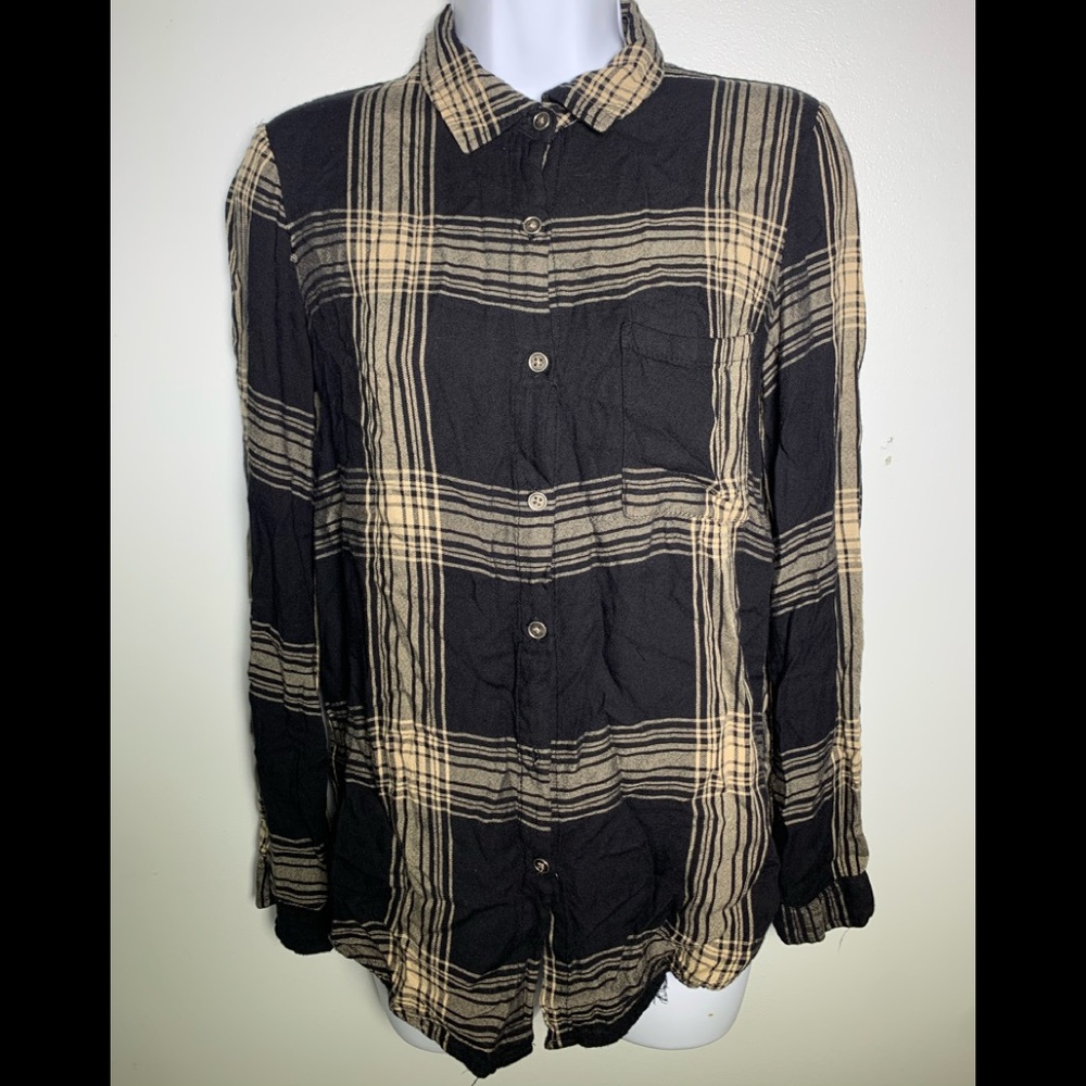 Women’s Forever Black And Beige Forever 21 Flannel